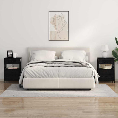 Nachttisch 2 pcs Schwarz Eichen-Optik 40 x 31 x 60 cm