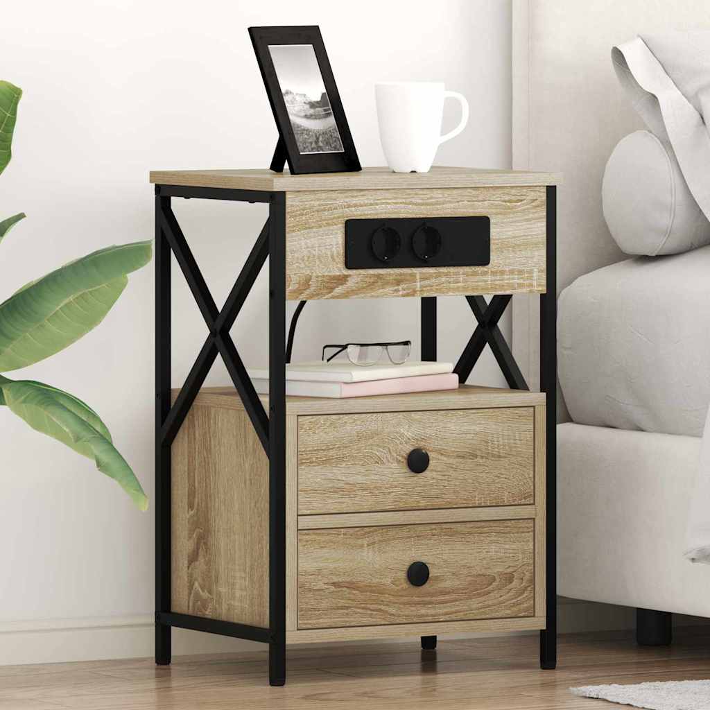 vidaXL Nachttisch Sonoma-Eiche 40 x 31 x 60 cm Holzwerkstoff