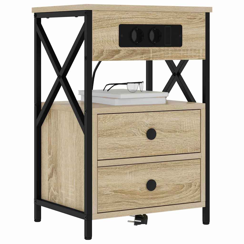 vidaXL Nachttisch Sonoma-Eiche 40 x 31 x 60 cm Holzwerkstoff