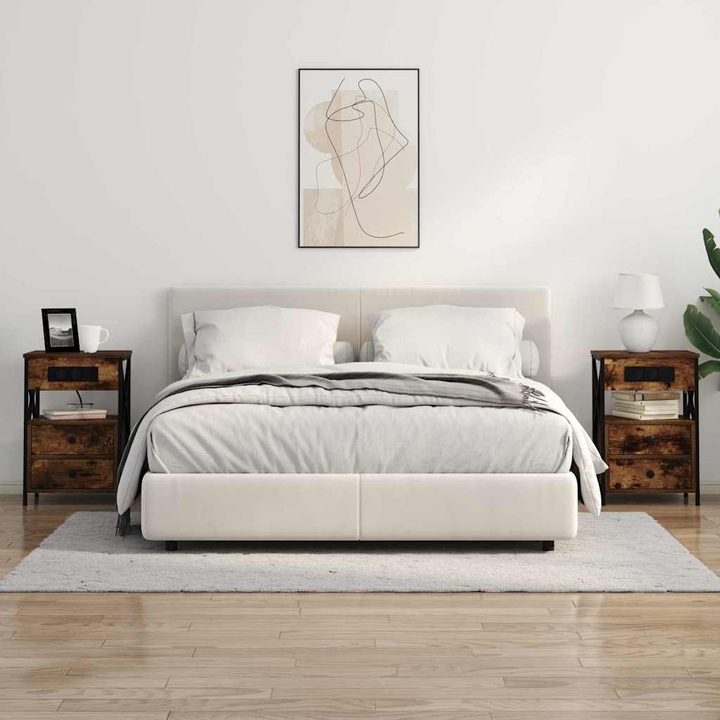 vidaXL Nachttisch 2 pcs Geräucherte Eiche 40 x 31 x 60 cm