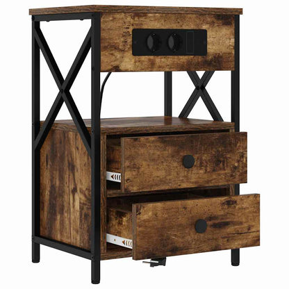 vidaXL Nachttisch 2 pcs Geräucherte Eiche 40 x 31 x 60 cm