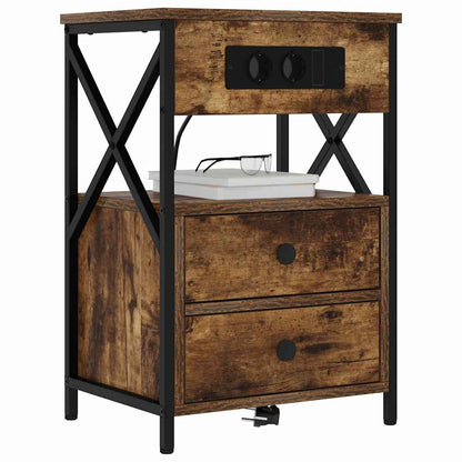 vidaXL Nachttisch 2 pcs Geräucherte Eiche 40 x 31 x 60 cm