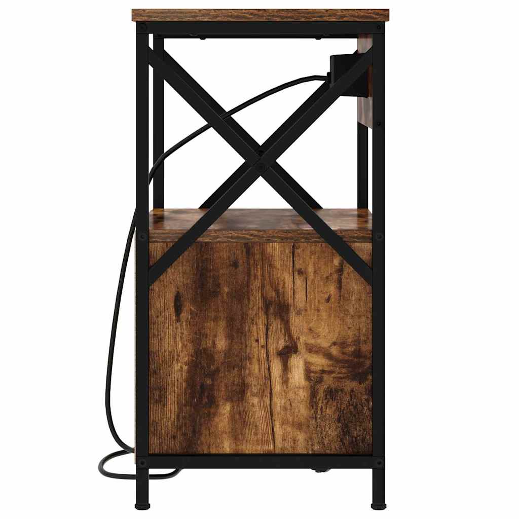 vidaXL Nachttisch 2 pcs Geräucherte Eiche 40 x 31 x 60 cm