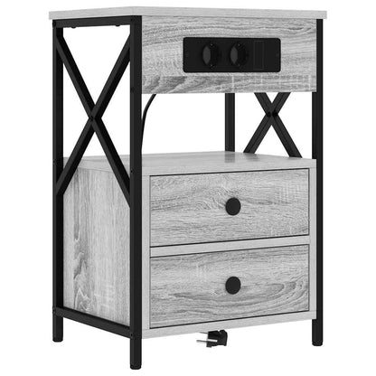 vidaXL Nachttisch 2 pcs Graues Sonoma 40 x 31 x 60 cm Holzwerkstoff