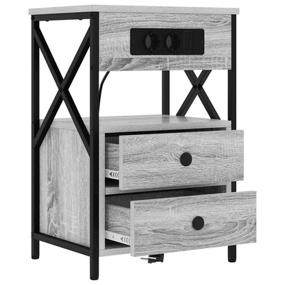 vidaXL Nachttisch 2 pcs Graues Sonoma 40 x 31 x 60 cm Holzwerkstoff