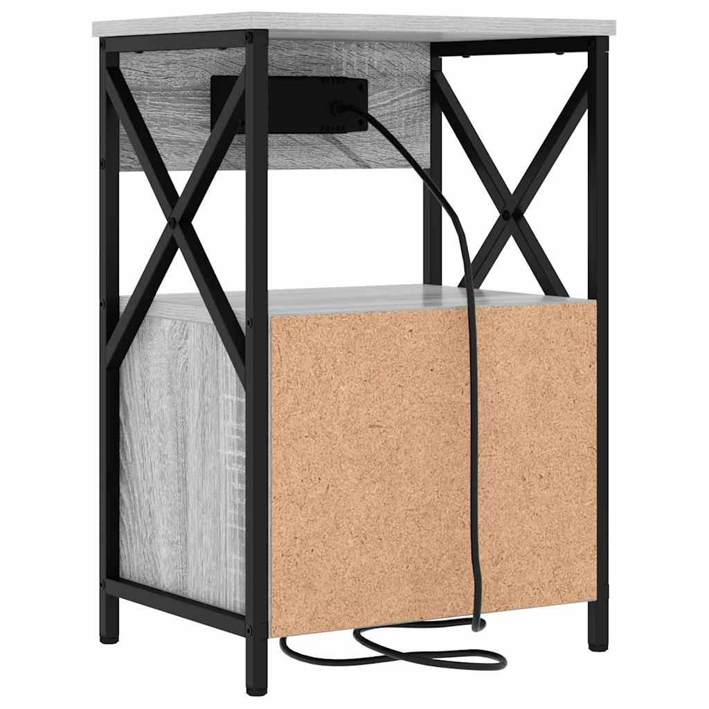 vidaXL Nachttisch 2 pcs Graues Sonoma 40 x 31 x 60 cm Holzwerkstoff