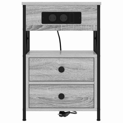vidaXL Nachttisch 2 pcs Graues Sonoma 40 x 31 x 60 cm Holzwerkstoff