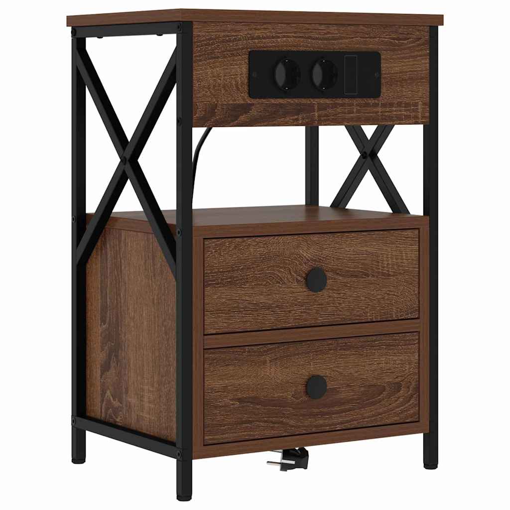 vidaXL Nachttisch Braun Eichen-Optik 40 x 31 x 60 cm Holzwerkstoff