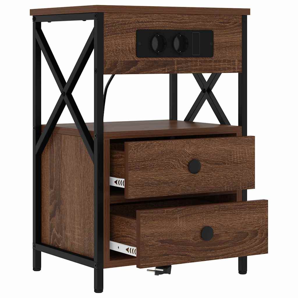 vidaXL Nachttisch Braun Eichen-Optik 40 x 31 x 60 cm Holzwerkstoff
