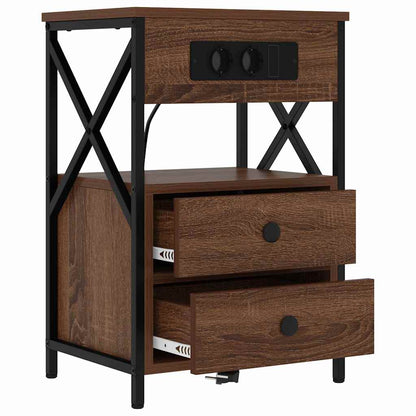 vidaXL Nachttisch Braun Eichen-Optik 40 x 31 x 60 cm Holzwerkstoff
