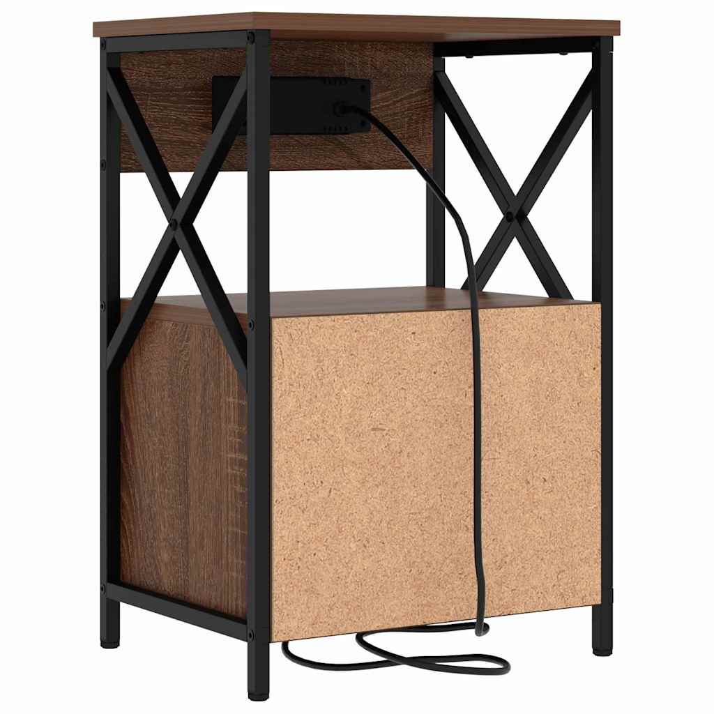 vidaXL Nachttisch Braun Eichen-Optik 40 x 31 x 60 cm Holzwerkstoff