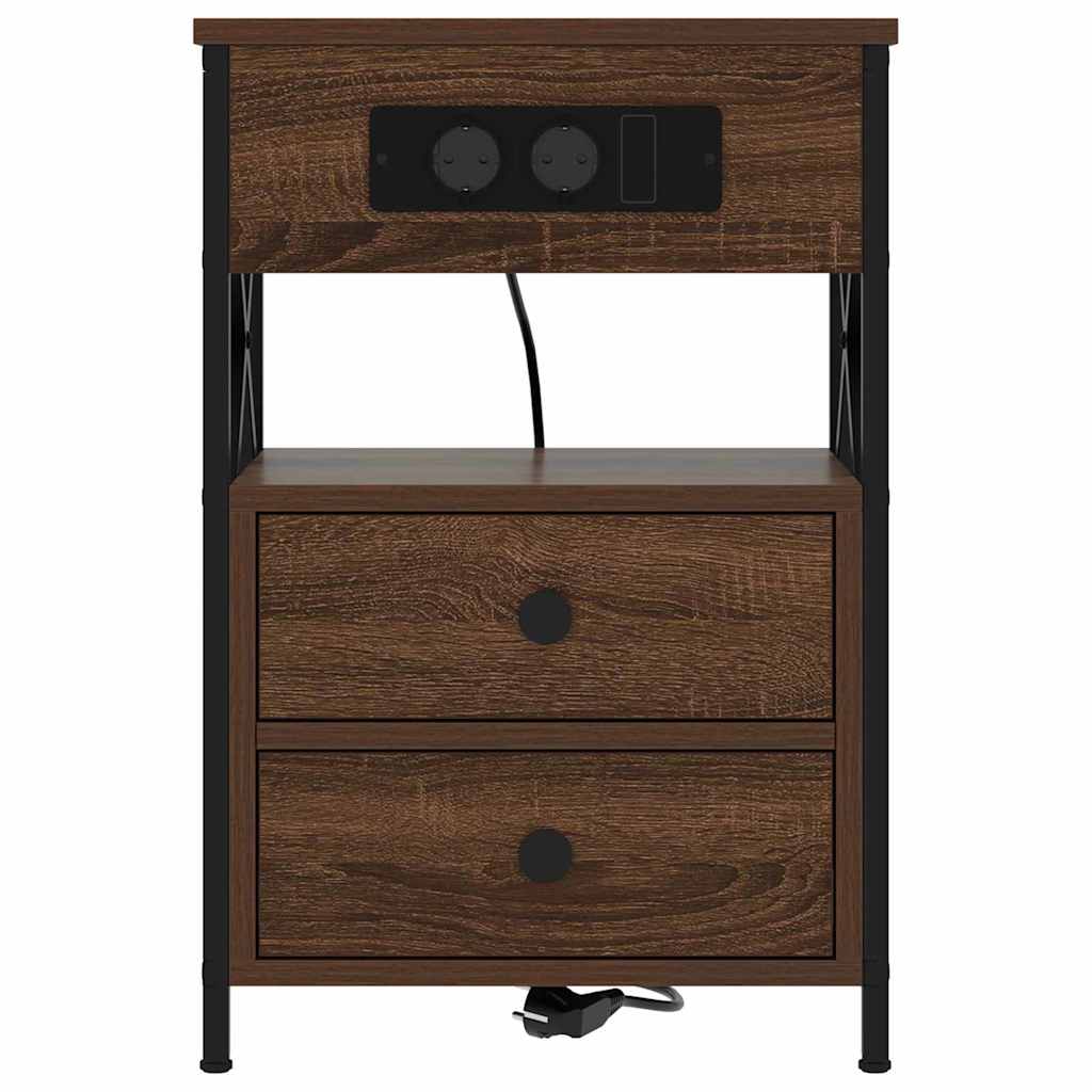 vidaXL Nachttisch Braun Eichen-Optik 40 x 31 x 60 cm Holzwerkstoff