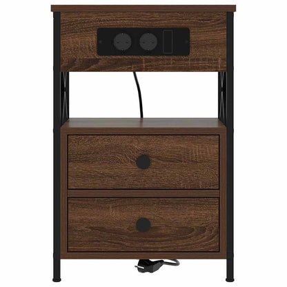vidaXL Nachttisch Braun Eichen-Optik 40 x 31 x 60 cm Holzwerkstoff