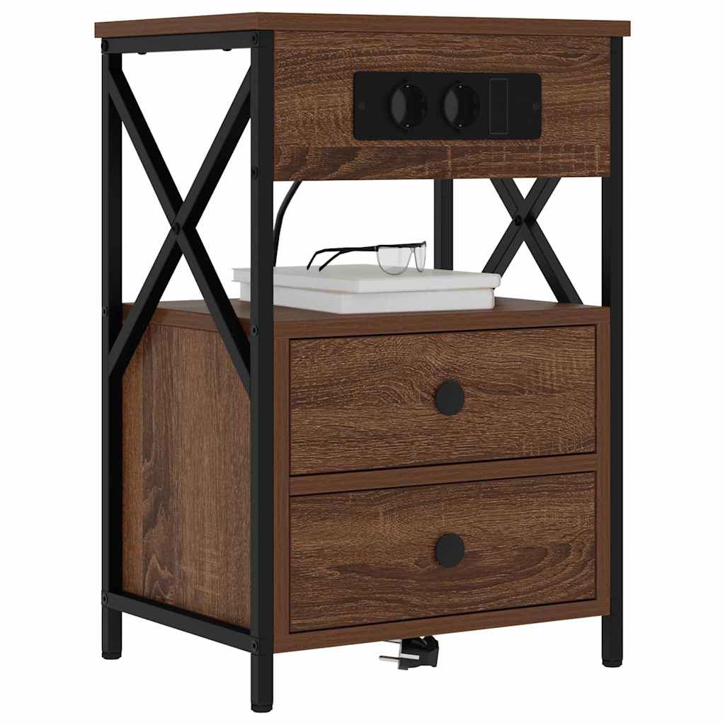 vidaXL Nachttisch Braun Eichen-Optik 40 x 31 x 60 cm Holzwerkstoff
