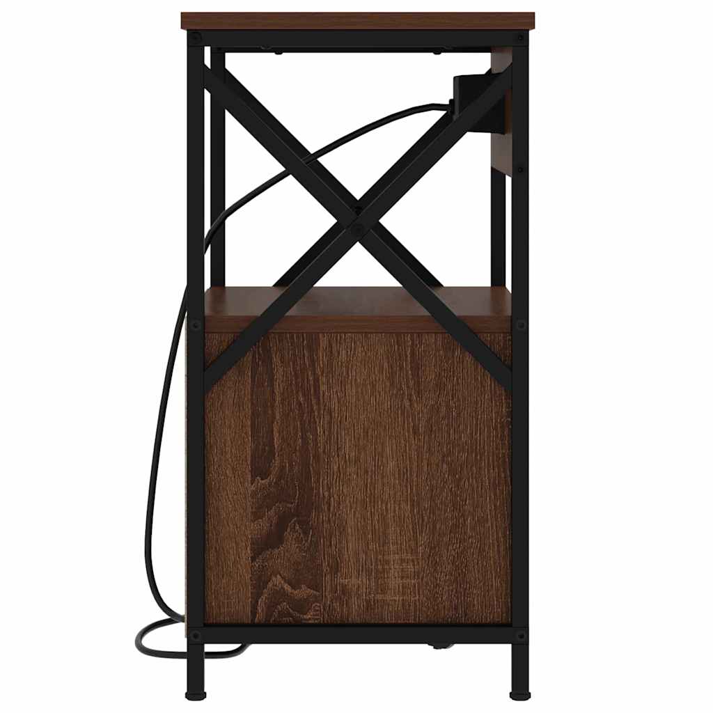 vidaXL Nachttisch Braun Eichen-Optik 40 x 31 x 60 cm Holzwerkstoff