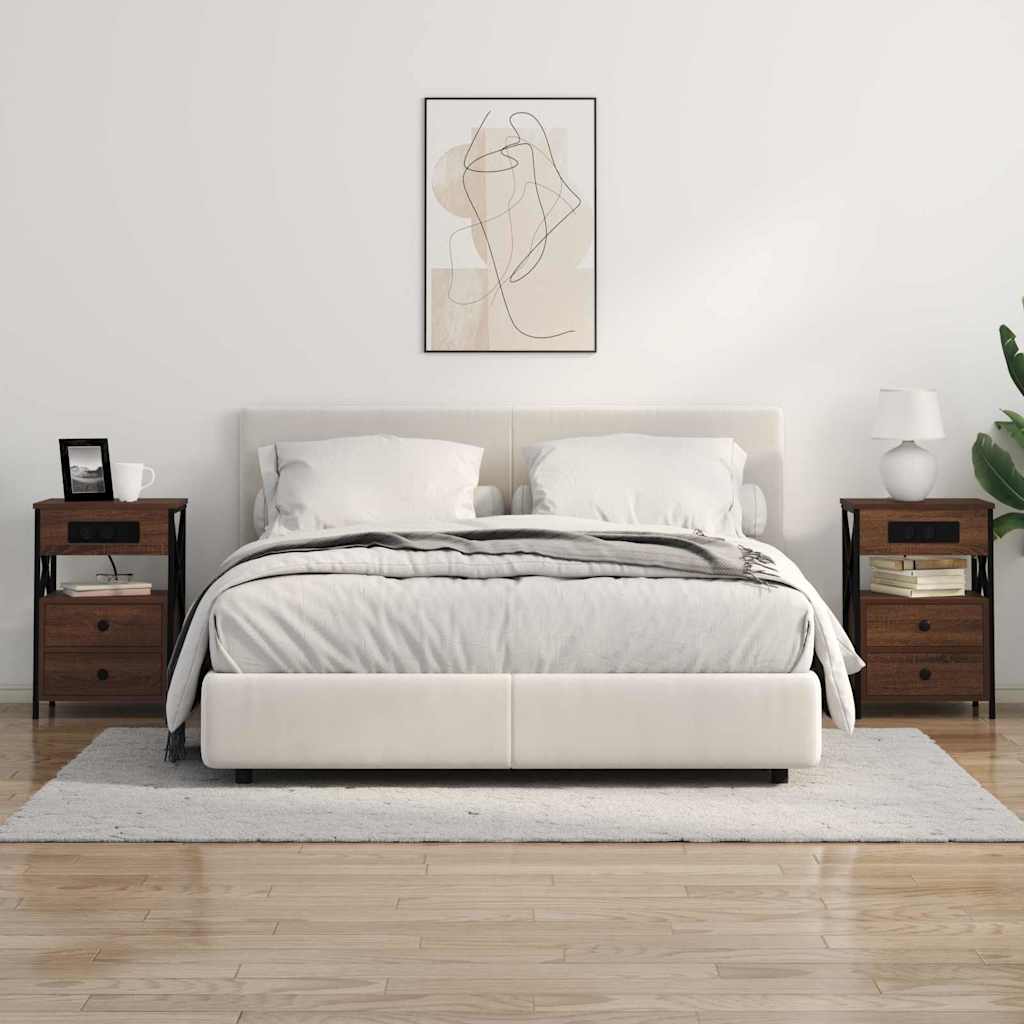 Nachttisch 2 pcs Braun Eichen-Optik 40 x 31 x 60 cm