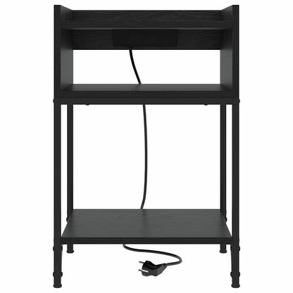 Nachttisch mit Regal 2 pcs Schwarz Eichen-Optik 40 x 40 x 61 cm