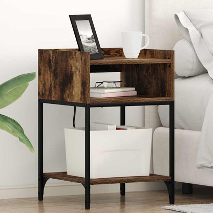 vidaXL Table de chevet Chêne fumé 40 x 40 x 61 cm Bois d'ingénierie