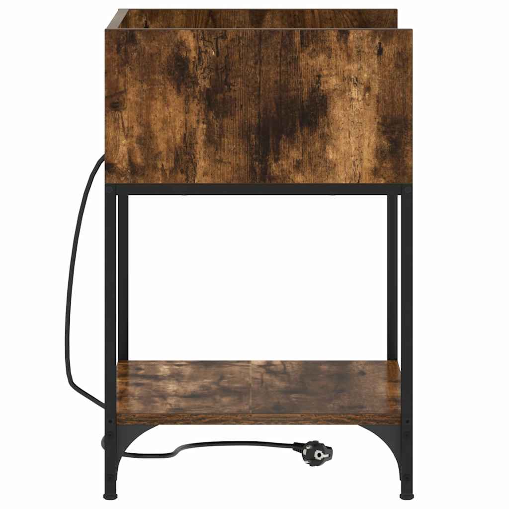 vidaXL Table de chevet Chêne fumé 40 x 40 x 61 cm Bois d'ingénierie
