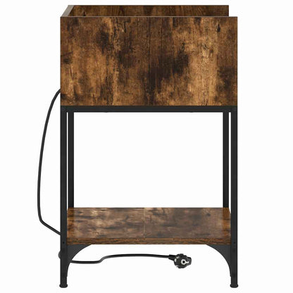 vidaXL Table de chevet Chêne fumé 40 x 40 x 61 cm Bois d'ingénierie