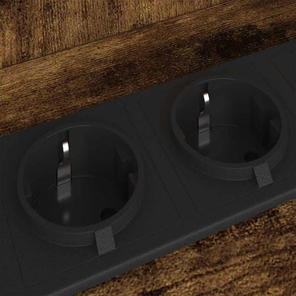 Nachttisch mit Regal 2 pcs Geräucherte Eiche 40 x 40 x 61 cm