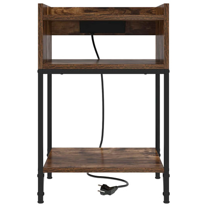 Nachttisch mit Regal 2 pcs Geräucherte Eiche 40 x 40 x 61 cm