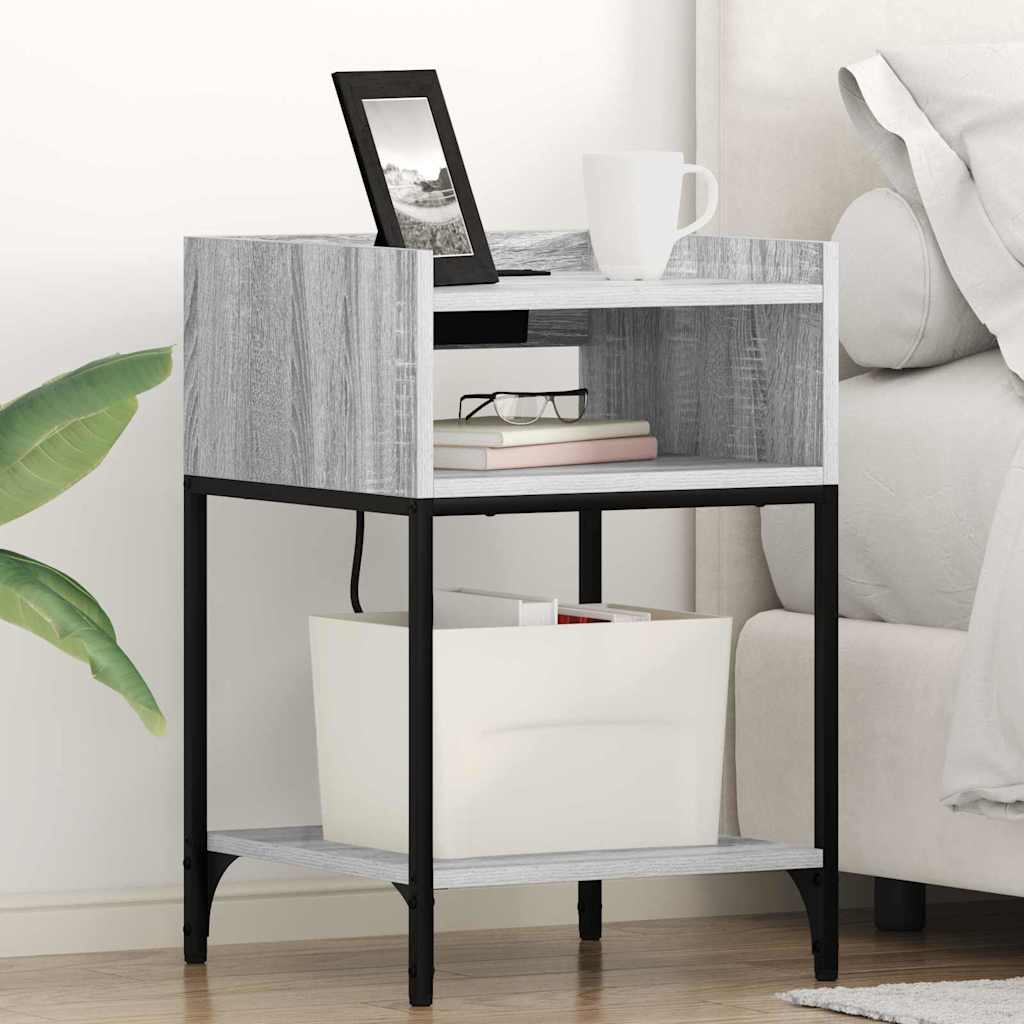 vidaXL Nachttisch Graues Sonoma 40 x 40 x 61 cm Holzwerkstoff