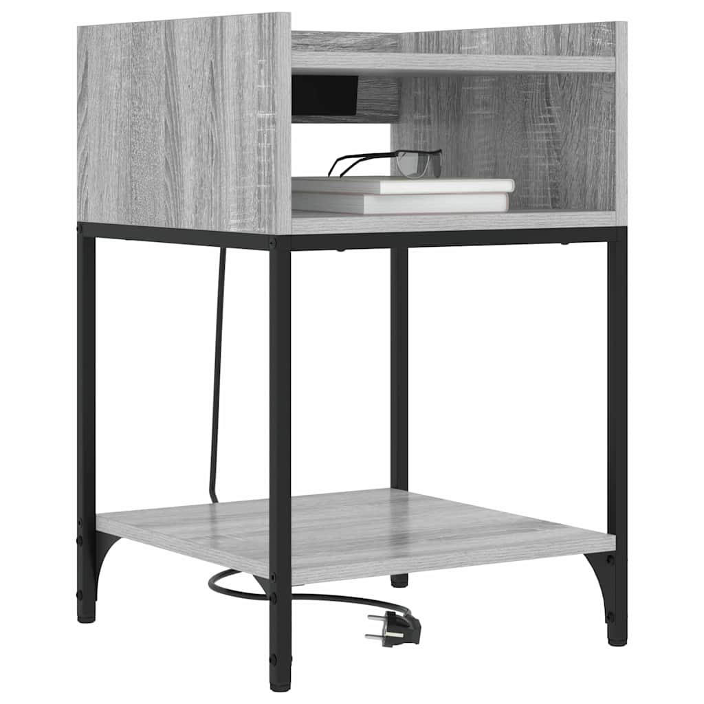 vidaXL Nachttisch Graues Sonoma 40 x 40 x 61 cm Holzwerkstoff