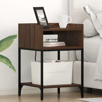 vidaXL Table de chevet avec étagère 2 pcs aspect chêne marron 40 x 40 x 61 cm