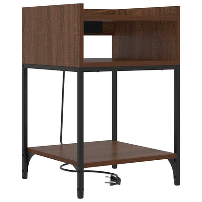 vidaXL Table de chevet avec étagère 2 pcs aspect chêne marron 40 x 40 x 61 cm