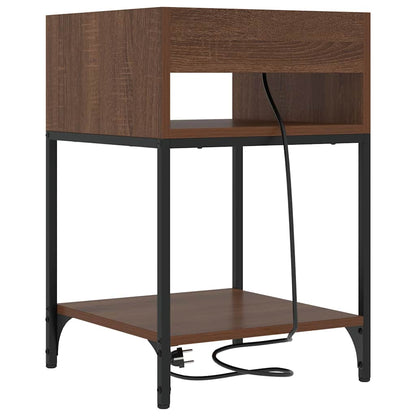 vidaXL Table de chevet avec étagère 2 pcs aspect chêne marron 40 x 40 x 61 cm