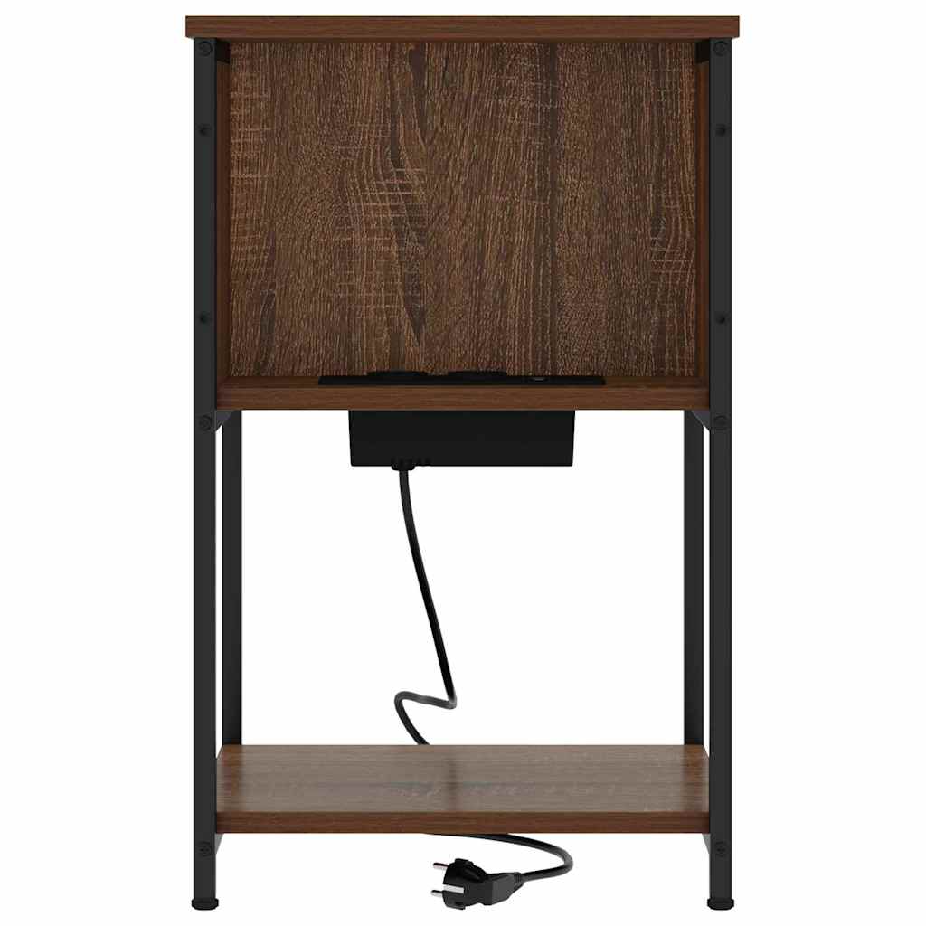 vidaXL Table de chevet avec étagère 2 pcs aspect chêne marron 40 x 40 x 61 cm
