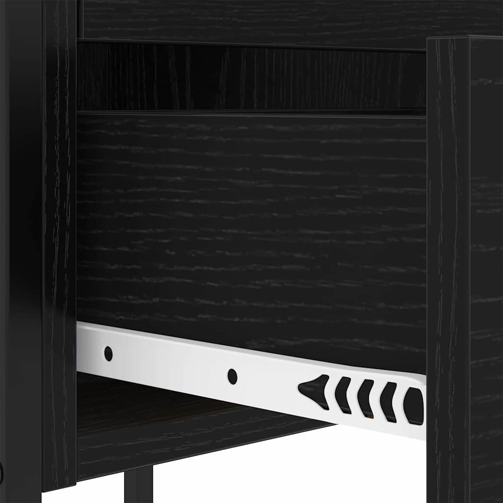 vidaXL Nachttisch 2 pcs Schwarz Eichen-Optik 42 x 41 x 61 cm