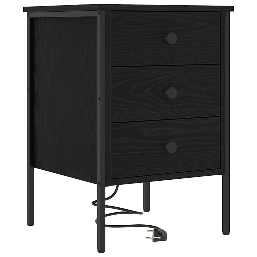 vidaXL Nachttisch 2 pcs Schwarz Eichen-Optik 42 x 41 x 61 cm
