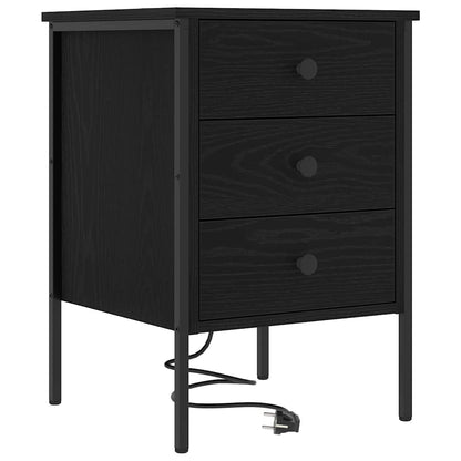 vidaXL Nachttisch 2 pcs Schwarz Eichen-Optik 42 x 41 x 61 cm