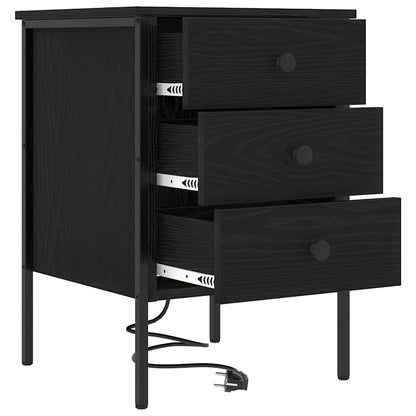 vidaXL Nachttisch 2 pcs Schwarz Eichen-Optik 42 x 41 x 61 cm