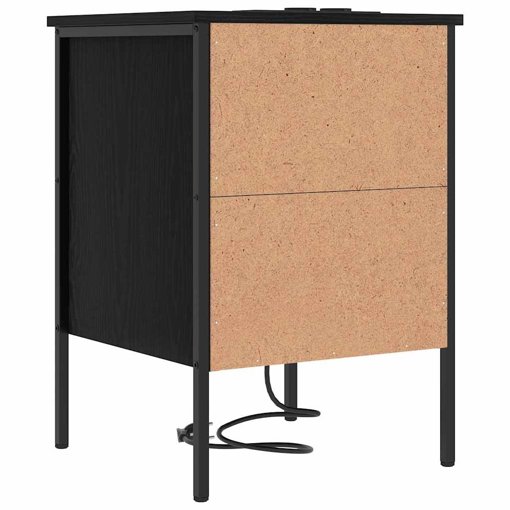 vidaXL Nachttisch 2 pcs Schwarz Eichen-Optik 42 x 41 x 61 cm