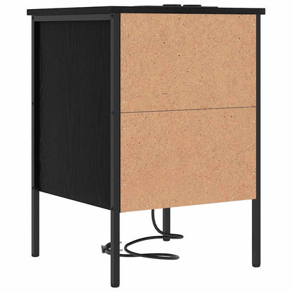 vidaXL Nachttisch 2 pcs Schwarz Eichen-Optik 42 x 41 x 61 cm
