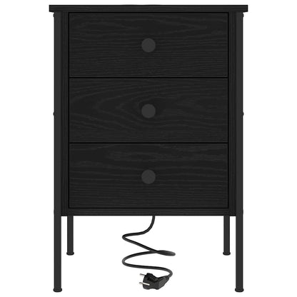 vidaXL Nachttisch 2 pcs Schwarz Eichen-Optik 42 x 41 x 61 cm