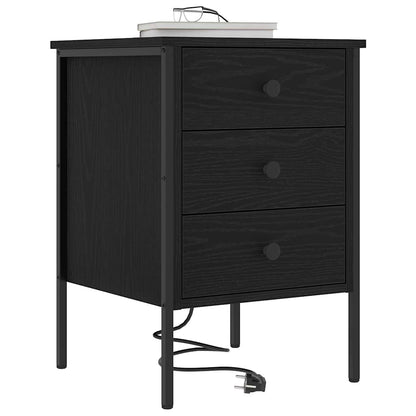 vidaXL Nachttisch 2 pcs Schwarz Eichen-Optik 42 x 41 x 61 cm