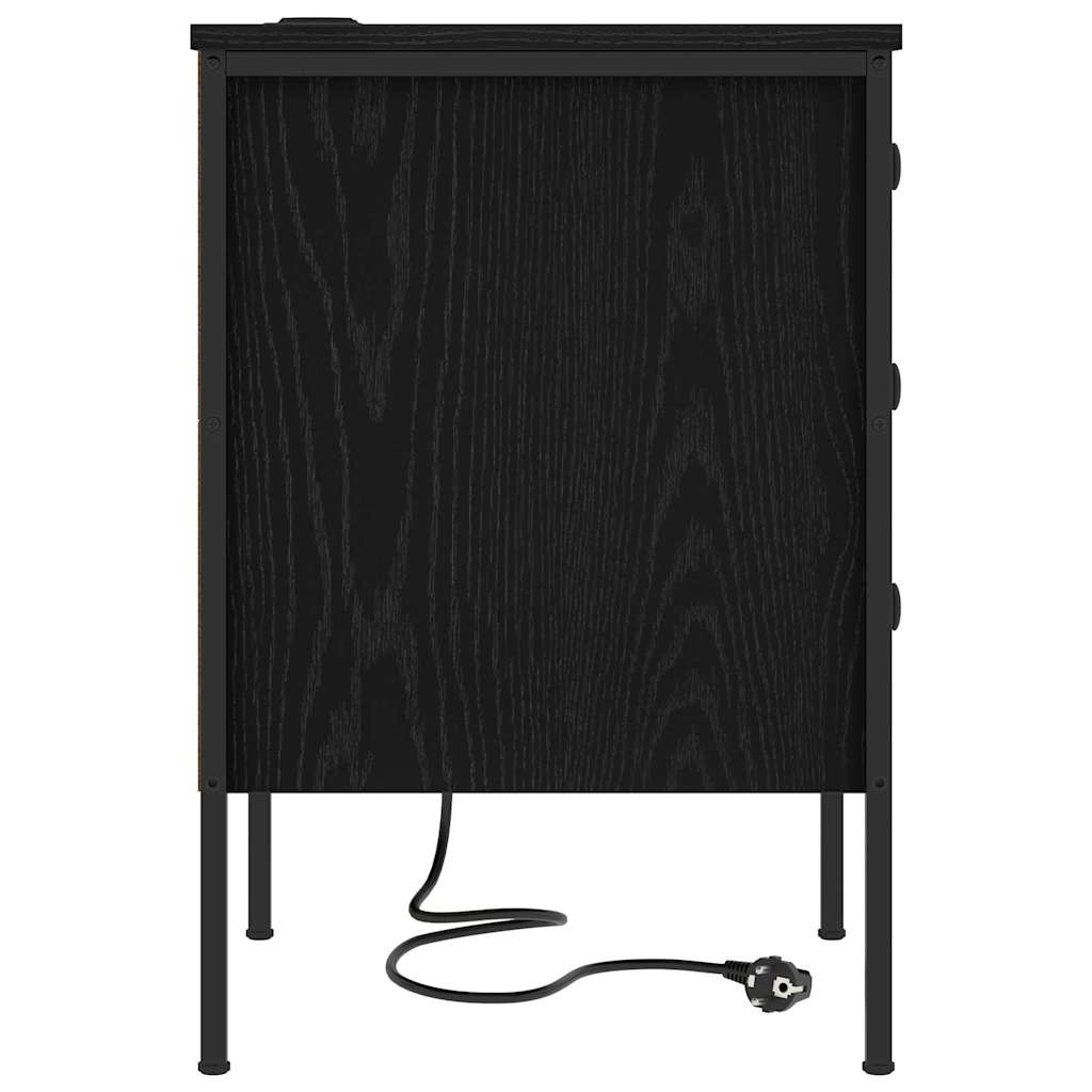 vidaXL Nachttisch 2 pcs Schwarz Eichen-Optik 42 x 41 x 61 cm