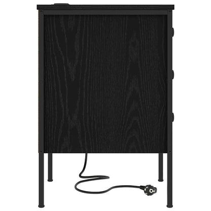 vidaXL Nachttisch 2 pcs Schwarz Eichen-Optik 42 x 41 x 61 cm
