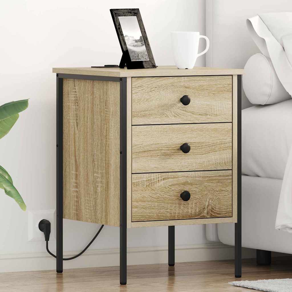 vidaXL Nachttisch 2 pcs Sonoma-Eiche 42 x 41 x 61 cm Holzwerkstoff