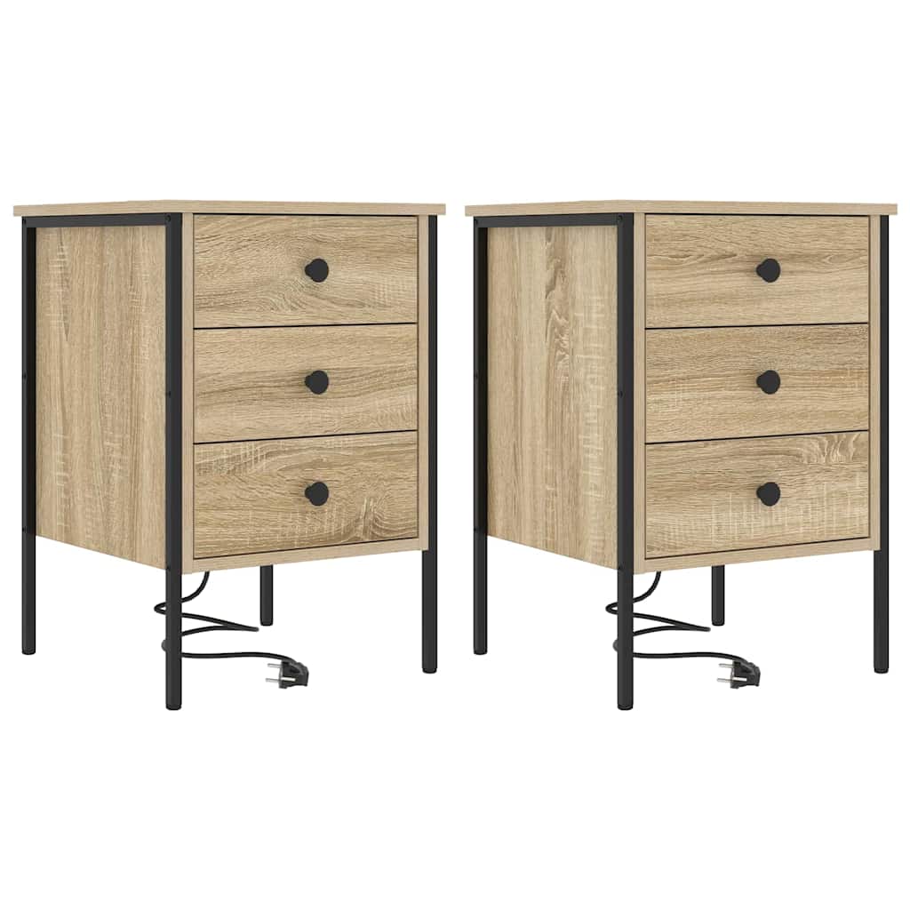 vidaXL Nachttisch 2 pcs Sonoma-Eiche 42 x 41 x 61 cm Holzwerkstoff