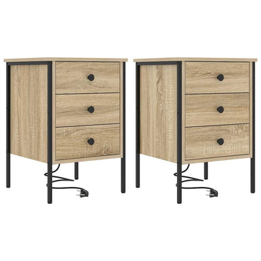 vidaXL Nachttisch 2 pcs Sonoma-Eiche 42 x 41 x 61 cm Holzwerkstoff