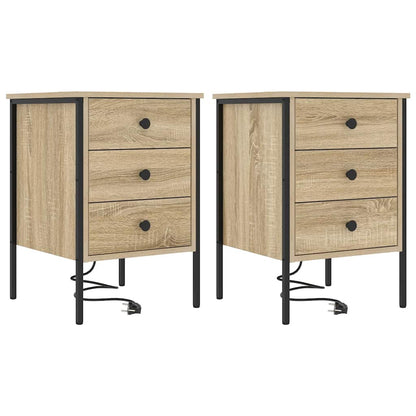 vidaXL Nachttisch 2 pcs Sonoma-Eiche 42 x 41 x 61 cm Holzwerkstoff