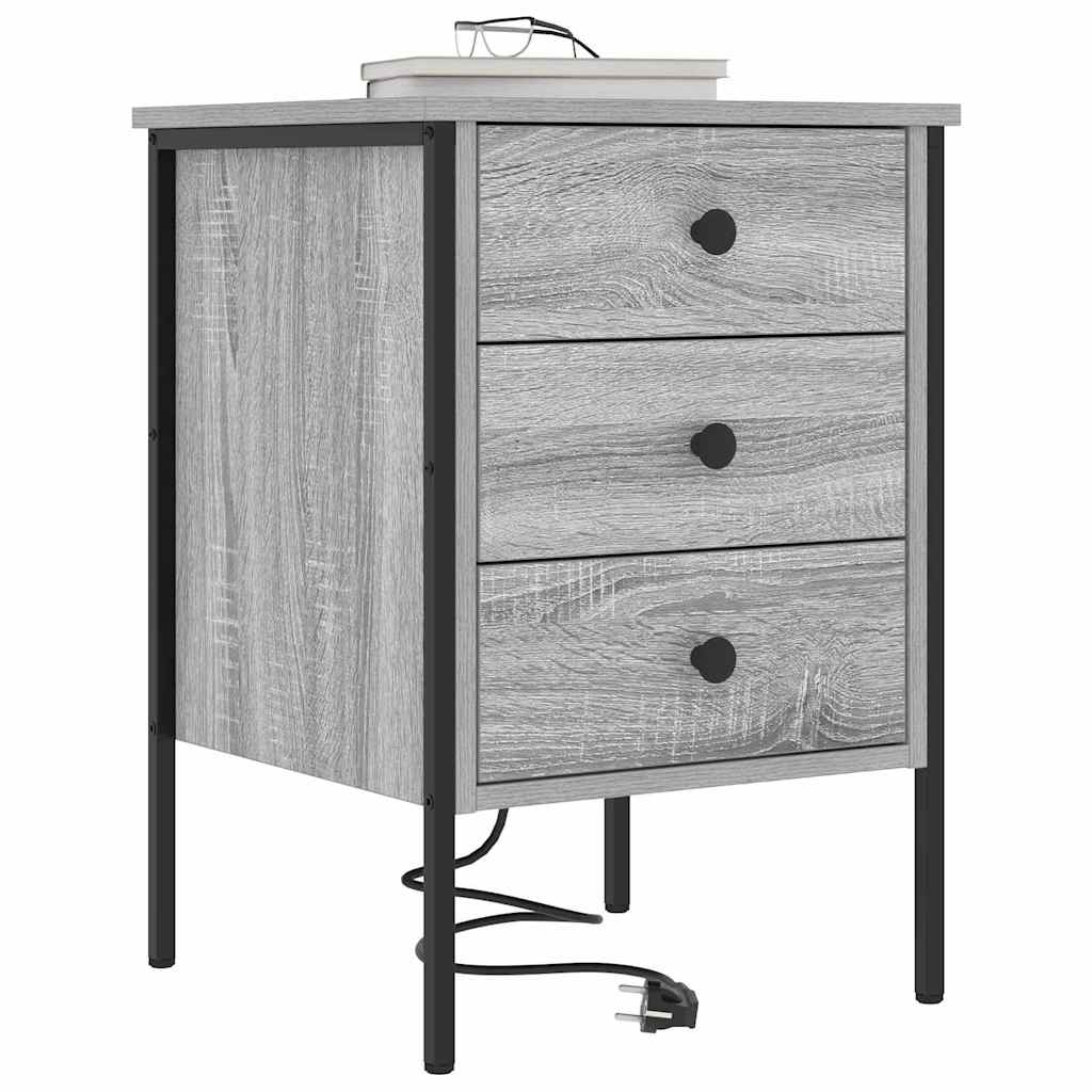 vidaXL Nachttisch Graues Sonoma 42 x 41 x 61 cm Holzwerkstoff