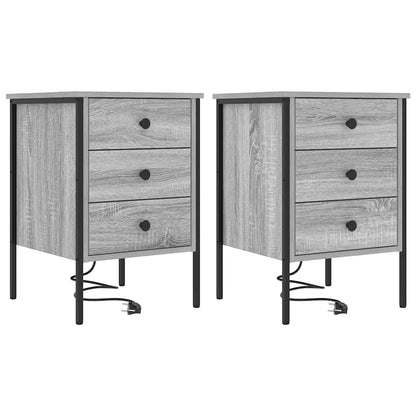 vidaXL Nachttisch 2 pcs Graues Sonoma 42 x 41 x 61 cm Holzwerkstoff