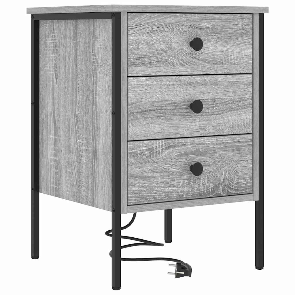 vidaXL Nachttisch 2 pcs Graues Sonoma 42 x 41 x 61 cm Holzwerkstoff
