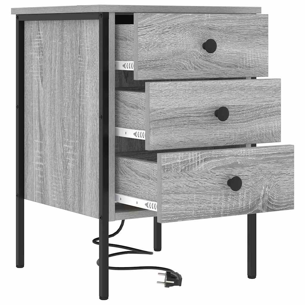 vidaXL Nachttisch 2 pcs Graues Sonoma 42 x 41 x 61 cm Holzwerkstoff